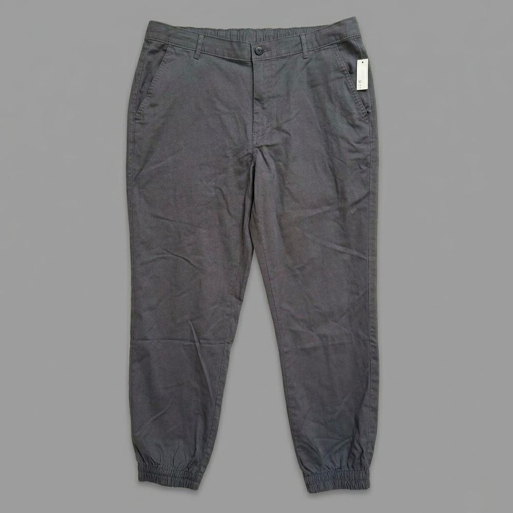 NWT Amazon Essentials Mens Grey Straight Fit Jogger Pants Size L Pockets Casual